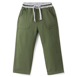 Babyhug Cotton Woven Full Length Trouser Solid Colour with Stretch - Rust