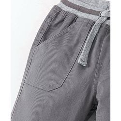 Babyhug Cotton Woven Full Length Trouser Solid Colour with Stretch - Rust