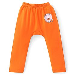 Babyhug Interlock Cotton Knit Full Length Diaper Pants Lion Print Pack of 3 - Multicolor
