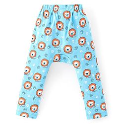 Babyhug Interlock Cotton Knit Full Length Diaper Pants Lion Print Pack of 3 - Multicolor