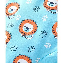 Babyhug Interlock Cotton Knit Full Length Diaper Pants Lion Print Pack of 3 - Multicolor