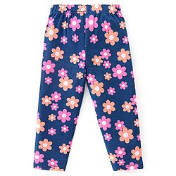 Babyhug Cotton Lycra Knit Stretchable Leggings Floral Print Pack of 3 - Multicolor