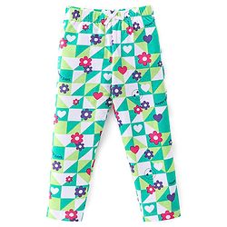 Babyhug Cotton Lycra Knit Stretchable Leggings Floral Print Pack of 3 - Multicolor