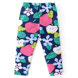Babyhug Cotton Lycra Knit Stretchable Leggings Floral Print Pack of 3 - Multicolor