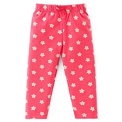Babyhug Cotton Lycra Full Length Leggings Floral Printed Pack of 3 - Pink & Yellow