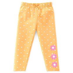 Babyhug Cotton Lycra Full Length Leggings Floral Printed Pack of 3 - Pink & Yellow