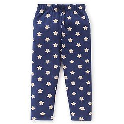 Babyhug Cotton Lycra Knit Full Length Leggings   Floral Print Pack of 3-  Blue Red & Yellow