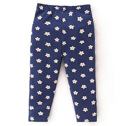 Babyhug Cotton Lycra Knit Full Length Leggings   Floral Print Pack of 3-  Blue Red & Yellow