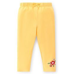 Babyhug Cotton Lycra Knit Full Length Leggings   Floral Print Pack of 3-  Blue Red & Yellow
