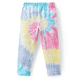 Babyhug Cotton Lycra Full Length Leggings With Smiley Print - Multicolour