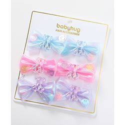 Babyhug Bow & Butterfly Clips Pack of 6 - Multicolor