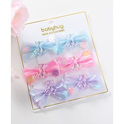 Babyhug Bow & Butterfly Clips Pack of 6 - Multicolor