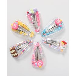 Babyhug Snap Clips Icecream Applique Pack of 6 - Multicolour
