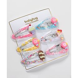 Babyhug Snap Clips Icecream Applique Pack of 6 - Multicolour