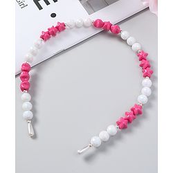 Babyhug Free Size Hair Band with Stars & Beads - Dark Pink