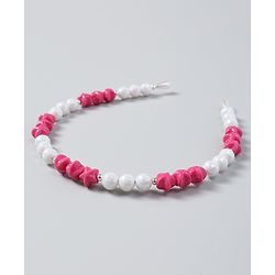 Babyhug Free Size Hair Band with Stars & Beads - Dark Pink