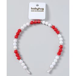 Babyhug Free Size Hair Band with Stars & Beads - Dark Pink
