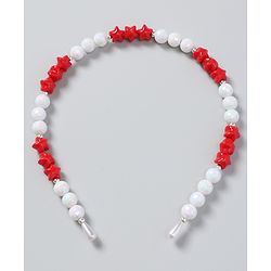 Babyhug Free Size Hair Band with Stars & Beads - Dark Pink