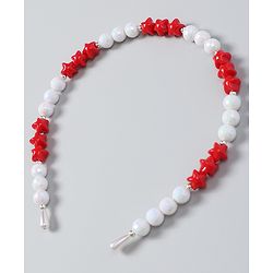 Babyhug Free Size Hair Band with Stars & Beads - Dark Pink
