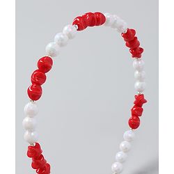 Babyhug Free Size Hair Band with Stars & Beads - Dark Pink