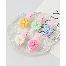 Babyhug Hair Pins And Clips Flower Applique Pack of 10 - Multicolour