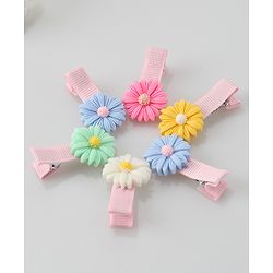 Babyhug Hair Pins And Clips Flower Applique Pack of 10 - Multicolour