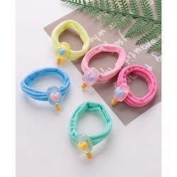 Babyhug Rubber Bands & Scrunchies Sets Icecream Applique Pack of 5 - Multicolour