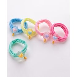Babyhug Rubber Bands & Scrunchies Sets Icecream Applique Pack of 5 - Multicolour