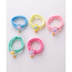 Babyhug Rubber Bands & Scrunchies Sets Icecream Applique Pack of 5 - Multicolour