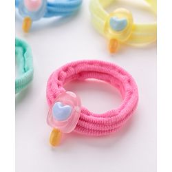 Babyhug Rubber Bands & Scrunchies Sets Icecream Applique Pack of 5 - Multicolour
