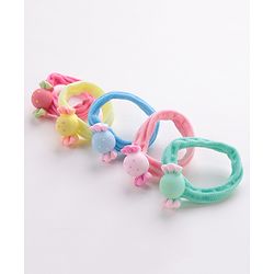 Babyhug Rubber Bands & Scrunchies Sets Candy Applique Pack of 5 - Multicolour