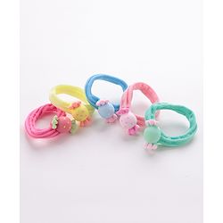 Babyhug Rubber Bands & Scrunchies Sets Candy Applique Pack of 5 - Multicolour
