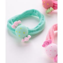 Babyhug Rubber Bands & Scrunchies Sets Candy Applique Pack of 5 - Multicolour