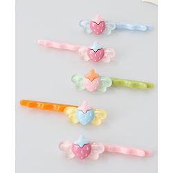 Babyhug Hair Pins And Clips Strawberry Applique Pack of 10 - Multicolour