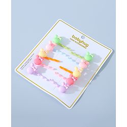 Babyhug Hair Pins And Clips Bunny Applique Pack of 10 - Multicolour