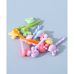 Babyhug Hair Pins And Clips Bunny Applique Pack of 10 - Multicolour