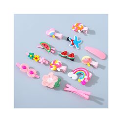 Babyhug Hair Pins And Clips Combo Pack of 14  -  Pink
