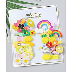Babyhug Hair Pins And Clips Combo Pack of 14  -  Pink