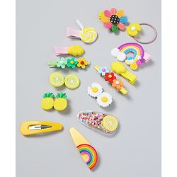 Babyhug Hair Pins And Clips Combo Pack of 14  -  Pink