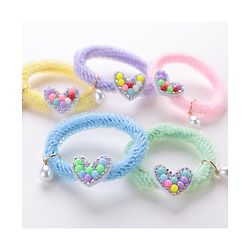 Babyhug Rubber Bands & Scrunchies Sets Heart Applique Pack of 5 - Multicolour