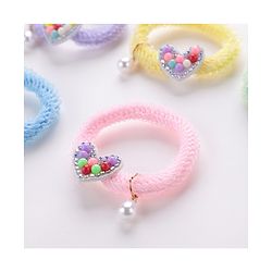 Babyhug Rubber Bands & Scrunchies Sets Heart Applique Pack of 5 - Multicolour