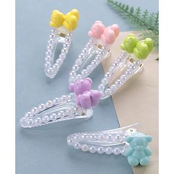 Babyhug Snap Clips Teddy Design Pack of 5 - Multicolour