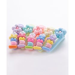 Babyhug Hair Pins And Clips with Flower Applique Pack of 5 - Multicolour