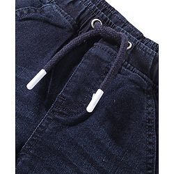 Babyhug Denim Full Length Washed Stretchable Jeans - Dark Blue