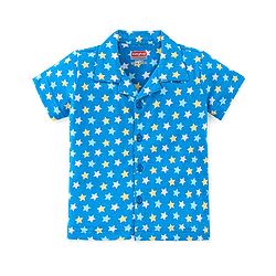 Babyhug Cotton Knit Half Sleeves Night Suit With Star Print - Blue