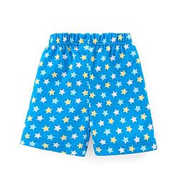 Babyhug Cotton Knit Half Sleeves Night Suit With Star Print - Blue