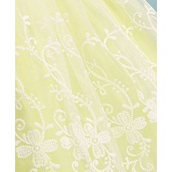 Babyhug Sleeveless Party Wear Embroidered Frock with Bow Applique - Yellow