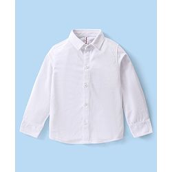 Babyhug Knit Full Sleeves Solid Color Party Suit with Stretch Waistcoat & Cap - White & Sky Blue