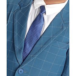 Babyhug Full Sleeves Stretch Party Suit Checkered - White & Royal Blue