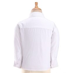 Babyhug Full Sleeves Stretch Party Suit Checkered - White & Royal Blue